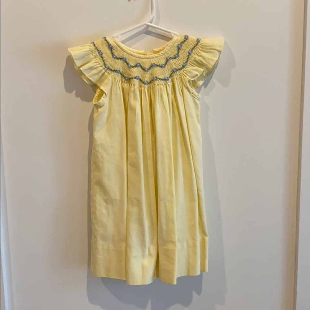 Smocked yellow dress